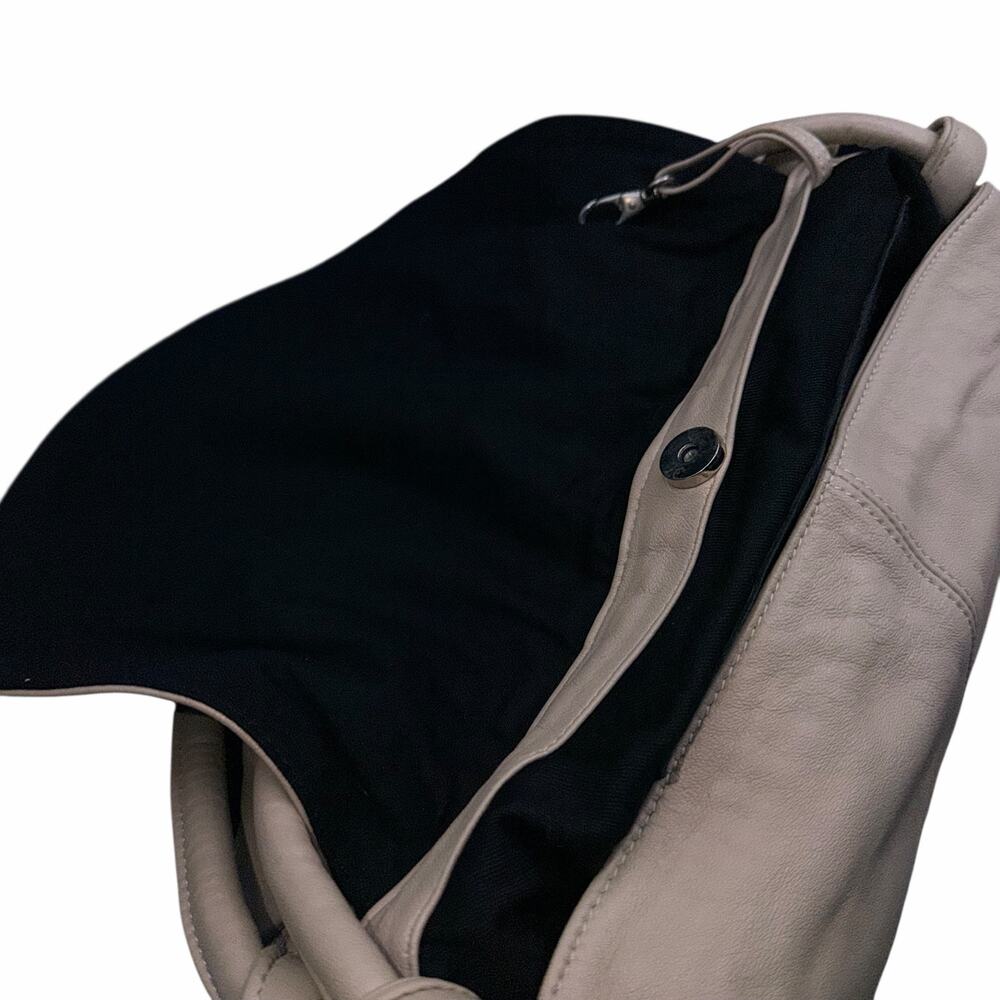Zini Cream Beige Leather Hobo Shoulder Bag Slouchy Boho Morocco - Picture 9 of 11